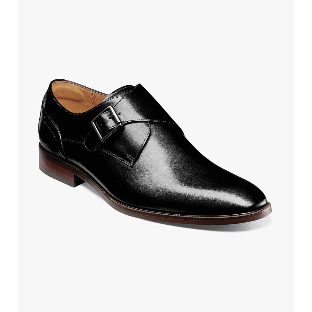 Florsheim SORRENTO Black Leather Single Monk Strap Dress Shoes 14293-001 Size 8M